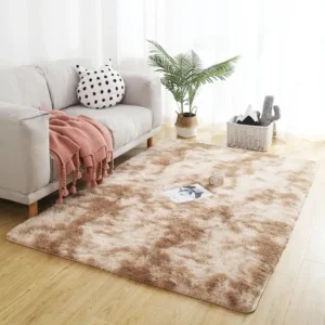 Tapete 2,00x1,50 Peludo Felpudo Para Sala e Quarto Cores Cor Bege-mesclado Desenho Do Tecido Pelo Alto Casa Laura Enxovais Tapete Médio Para Sala 2x1,5m, Antiderrapante e Lavável - Bege Mesclado - Imagem 4