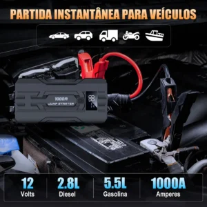 Vigomot Auxiliar Partida Bateria Portátil Carro Moto Para Emergências Start Potente 1000A - Imagem 3
