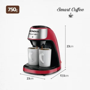 Cafeteira Elétrica C-42 com 2 Xícaras Mondial Cor Vermelho - Imagem 7