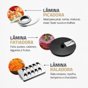 Multiprocessador Turbo Chef 5 em 1 Mondial 1000W MPN-01-B - Imagem 6