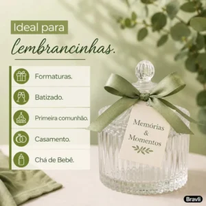 Kit 20 Mini Bomboniere De Vidro Potiche Lembrancinha Comunhão Batizado Casamento Chá Revelação Vela Aniversário Decoração 9cm Transparente - Bravli - Imagem 5