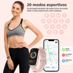 Relógio Inteligente Bettdow FB048 Smartband Rosa Prova D'Água - Imagem 5