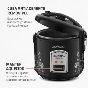 Panela De Arroz Fast Rice 5 Premium Mondial 400W - NPE-08-5X - Imagem 4