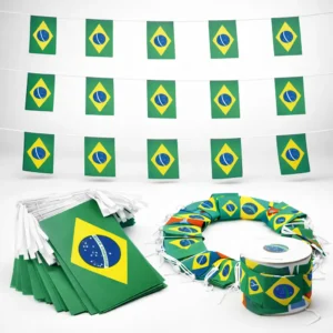 Varal Bandeira Bandeirinhas Do Brasil 10m Copa Festas 30x22 - Imagem 7