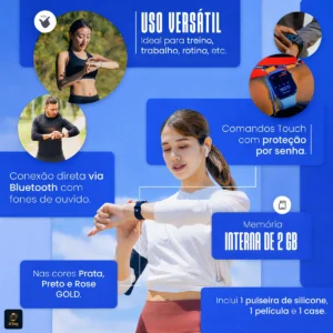 Relógio Microwear Smartwatch S11 Mini Series 11 42mm Whatsapp Gps Nfc 2026 Preto SMARTWATCH ADVANCED PRO - Imagem 4