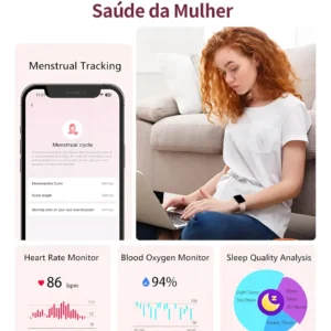 Relógio Smartwatch Feminino 1.83 Rosa Saúde E Notificações - Imagem 6