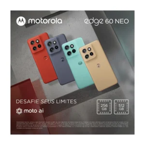 Smartphone Motorola Edge 60 Neo 5G - 256GB 24GB (12GB RAM + 12GB Ram Boost) 50MP Sony Camera Moto AI e tela 1.5K Super HD - Cinza - Imagem 3