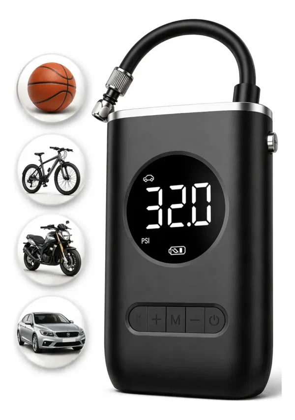Mini Compressor Bomba Encher Pneu Carro Bicicleta Moto Eletrica Bola Portatil Digital