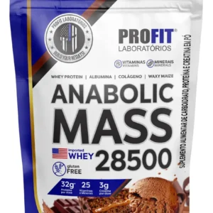Suplemento em pó ProFit Laboratórios Anabolic Mass 28500 proteínas sabor chocolate em sachê de 3kg - Imagem 1