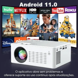 Projetor Profissional Android 4k Portátil 5g Wifi Full Hd - Imagem 4