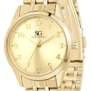 Kit Relógio Colar E Brincos Ponto De Luz Dourado Feminino Luxo Golden Saint Germain Presente Original Joias Elegante Clássico 28mm - Imagem 8