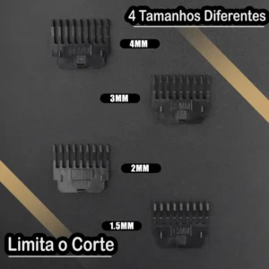 Máquina De Cortar Cabelo E Aparador De Barba Dr. Hank Dragão Dourado Lâmina T Profissional Sem Fio Recarregável Usb, 4 Pentes 1 Ao 4 Mm Motor Potente - Imagem 8