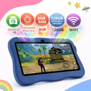 Tablet Milii Infantil 6gb 128gb 7 Android 15 Com Capa - Imagem 4