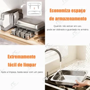 Rechaud Retangular 11l Aço Inox Banho Maria 3 Cubas Fogareir - Imagem 7