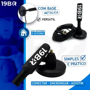 Antena Digital 4k Hd Interna Externa Para Tv Samsung LG Smart Led Lcd 3d Uhf Cabo Longo Com Base Magnética - Imagem 2