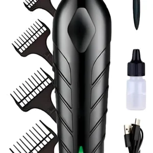 Máquina De Corte Acabamento Profissional Aparador Cabelo Pelo Barbear Maquininha Detalhes Sem Fio Preto - Imagem 1