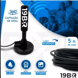 Antena Digital 4k Hd Interna Externa Para Tv Samsung LG Smart Led Lcd 3d Uhf Cabo Longo Com Base Magnética - Imagem 3