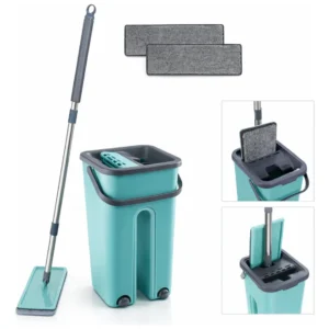 Rodo Flat Mop Limpeza Profissional 2 Refil Mopi Com Balde 5 - Imagem 1