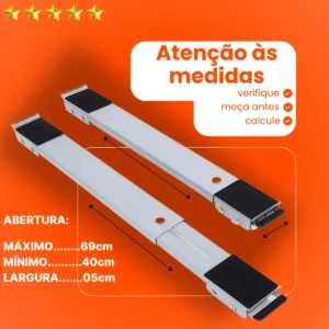 Suporte Base Rodinhas Ajustável Para Móveis Eletrodomésticos - Imagem 7