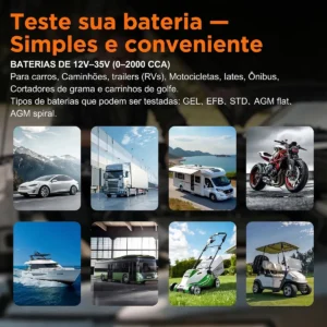 Testador De Bateria 12v/24v/35v Automotivo Portátil Aiyin - Imagem 7