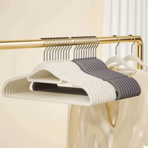 Vittak Kit 50 Cabides Adulto Veludo Slim Antideslizante Organizador Roupas Cor Bege - Imagem 8