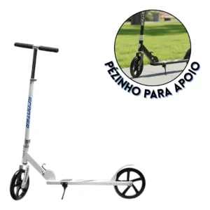 Patinete Infantil Adulto Profissional 2 Rodas Grandes Branco Sem Desenho - Imagem 5