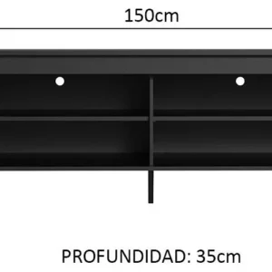 Rack Para Tv Até 65 Polegadas Com Pés Turim Madesa Cor Preto XM6997 - Imagem 3