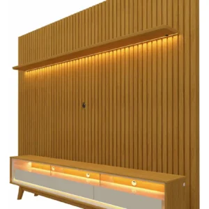 Rack Ripado Gelius Móveis com Painel para TV até 85 Polegadas LED Naturale - Imagem 2