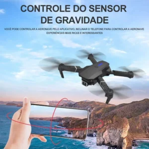 Mini Drone E88 Pro Com Câmera Dupla Wifi Com Case 2 Baterias + SCORELL Mini Controle Remoto Drone 2.4 Ghz - Imagem 8