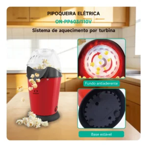 Máquina Pipoca Elétrica Ar Quente Pipoqueira Sem Óleo 170ml - Imagem 2