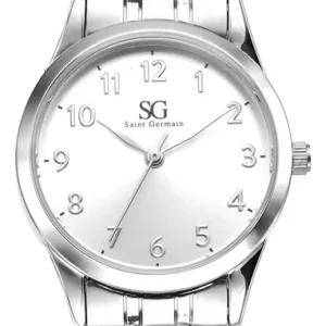 Kit Relógio Colar E Brincos Ponto De Luz Feminino Luxo Silver Saint Germain Presente Original Joias Prata Elegante Clássico 28mm - Imagem 7