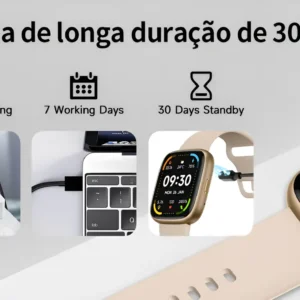 Relógio Smartwatch Fitness Alexa Bluetooth Monitor Cardíaco - Imagem 4