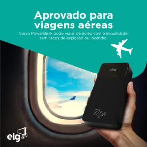 Power Bank Pro 20000mAH ELG PB200BK, Bateria Portátil Universal, Carga Rápida, Display Indicador, Entradas Micro USB e USB-C, 2 Portas USB-A, PD+QC3.0, Preto - Imagem 8