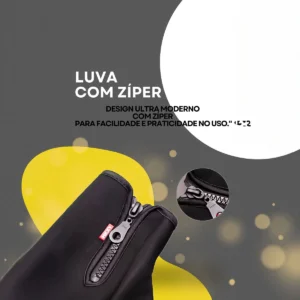 Par Luva Motoqueiro Térmica E Impermeável Com Touch Screen Cor Preto Tamanho Único - Imagem 5