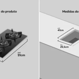 Cooktop A Gás Dako Supreme 2 Bocas Mesa Vidro Temperado Preto - Imagem 5