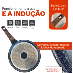 Panela Frigideira Antiaderente Cerâmica Dinda Home Indução Gás Elétrico Linha Premium - Imagem 8