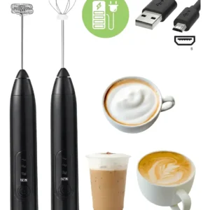 Mixer Portátil Recarregável Usb Batedor Fuê Aço Inox 2 Em 1 - Imagem 1