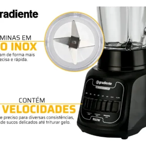Liquidificador Copo De Vidro C/ 1,75l 550w Gradiente Preto - Imagem 4