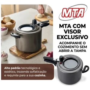 Panela De Pressão 4,5l Com Visor Antiaderente Mta - Imagem 5
