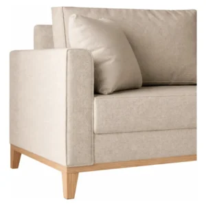 Sofá 3 Lugares Beny 180cm Retratil Moderno Sala Estar Luxo Puff Poltrona Pufe - Imagem 4