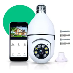 Câmera Lampada De segurança Casenn Ip Wifi Com Visão Noturna Interna Externa App Yoosee Espiã 360º Cor Branco - Imagem 1