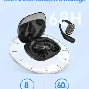 Fone de Ouvido Esportivo Bluetooth 6.0 Com Gancho Para Xiaomi Samsung iPhone Motorola Open Ear IPX7 À Prova D'Água 68h Bateria Para Corrida Academia Com Microfone Carregamento USB‑C Cor Preto - Imagem 4