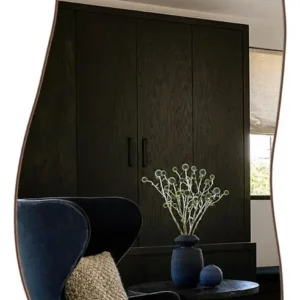 Espelho 100x50 Orgânico Corpo Inteiro Grande Moldur Caramelo Preto - Imagem 4