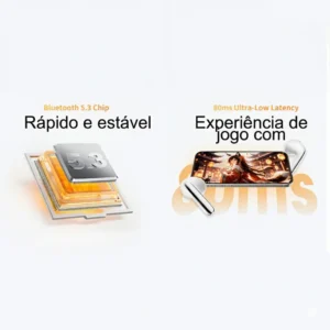 Fone QCY HT10 AilyBuds Pro ANC Bluetooth 5.3 Multiponto IPX5 Cor Preto - Imagem 7