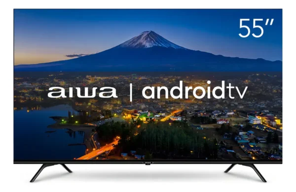 Smart TV AIWA 55” Android 4K Borda Ultrafina Dolby Vision&Atmos AWS-TV-55-BL-01-A