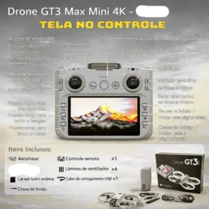 Drone Gt3 Max 4k Ultra Hd Camera Fpv 5g Dobravel 2 Baterias Bolsa Transporte Controle Com Tela Integrada Imagens Estaveis Estabilizador Digital Fotografia Aerea Video Profissional Longo Alcance - Imagem 5