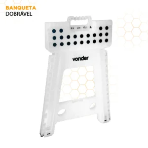 Banqueta Plástico Dobrável 450mm Branca Vonder Cor Branco - Imagem 5