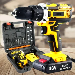 Parafusadeira Furadeira C/ 2 Baterias Maleta Kit Completo Led Eixo Flexível Vários Níveis Torque - Imagem 1