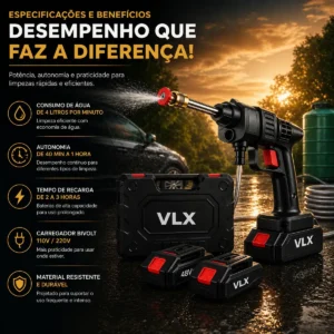 Lavadora Alta Pressão Portátil Recarregável Sem Fio Bivolt - Imagem 5