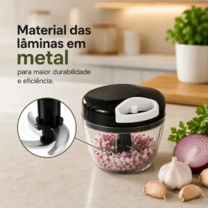 Mini Processador E Triturador De Alimentos Alho Cebola 500ml - Imagem 3